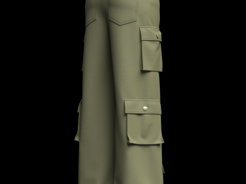 Womens Cargo Pant 3D Модель