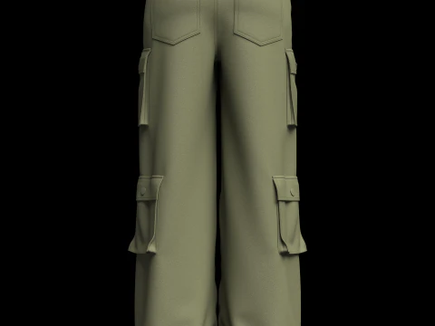 Womens Cargo Pant 3D Model