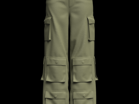 Womens Cargo Pant 3D Модель