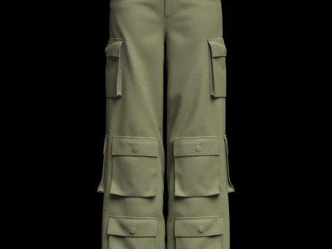Womens Cargo Pant 3D Model