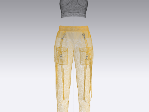 Womens Cargo Pant and Top Model 3D