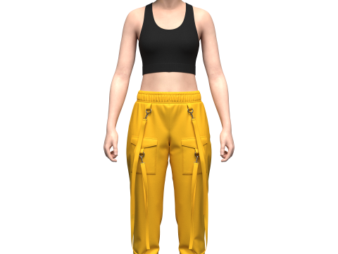 Womens Cargo Pant and Top Model 3D