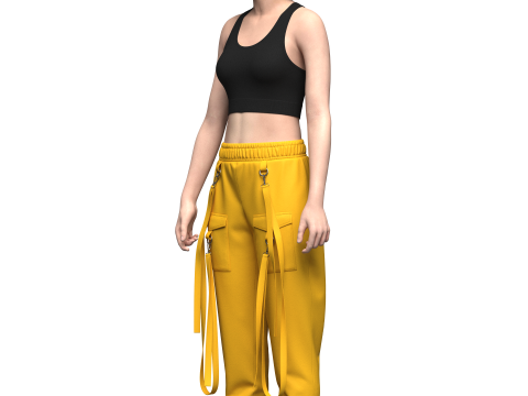 Womens Cargo Pant and Top Model 3D