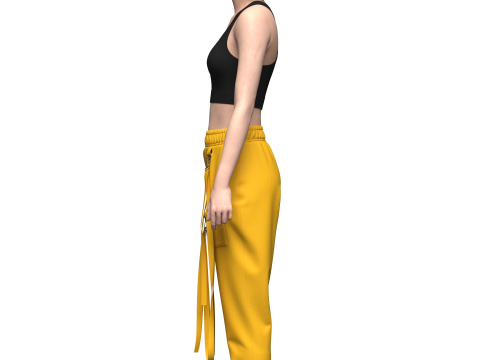 Womens Cargo Pant and Top Model 3D