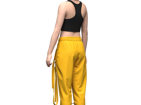 Womens Cargo Pant and Top Model 3D