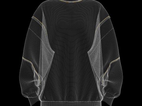 Womens Oversized Sweatshirt Yellow 3Dモデル
