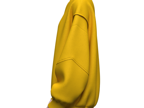 Womens Oversized Sweatshirt Yellow 3Dモデル