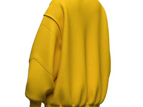 Womens Oversized Sweatshirt Yellow 3Dモデル
