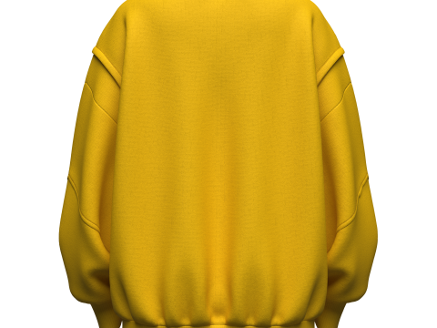 Womens Oversized Sweatshirt Yellow 3Dモデル