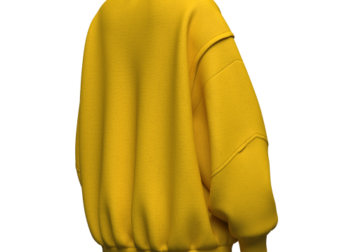 Womens Oversized Sweatshirt Yellow 3Dモデル