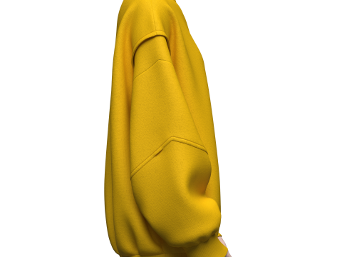 Womens Oversized Sweatshirt Yellow 3Dモデル