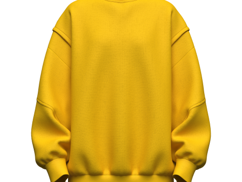 Womens Oversized Sweatshirt Yellow 3Dモデル