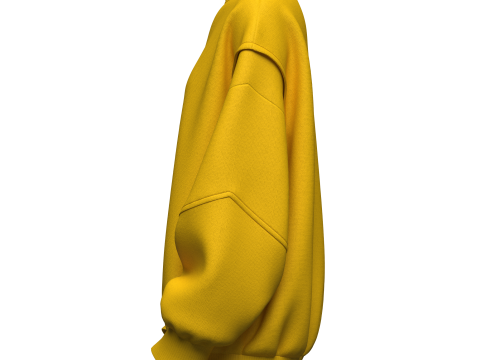 Womens Oversized Sweatshirt Yellow 3Dモデル