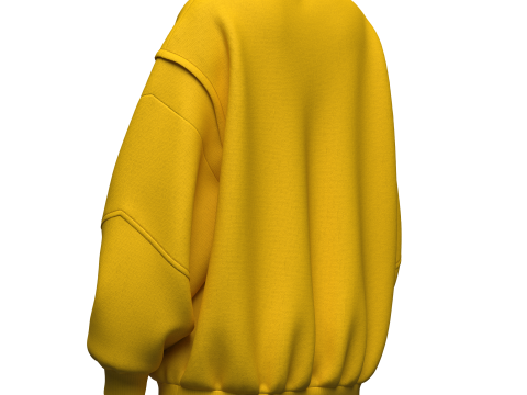 Womens Oversized Sweatshirt Yellow 3Dモデル
