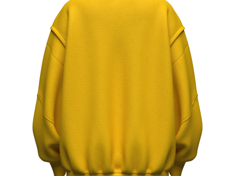 Womens Oversized Sweatshirt Yellow 3Dモデル
