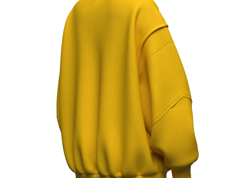 Womens Oversized Sweatshirt Yellow 3Dモデル