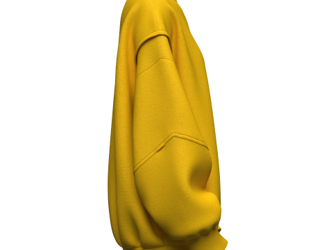 Womens Oversized Sweatshirt Yellow 3Dモデル