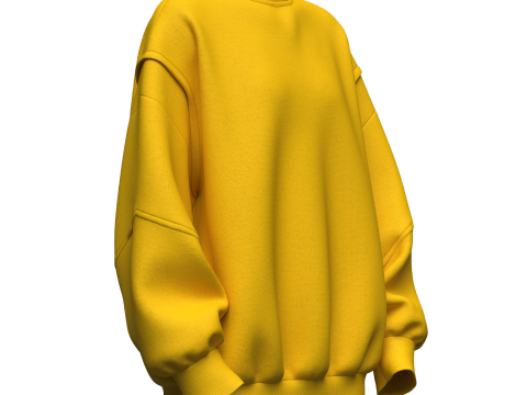 Womens Oversized Sweatshirt Yellow 3Dモデル