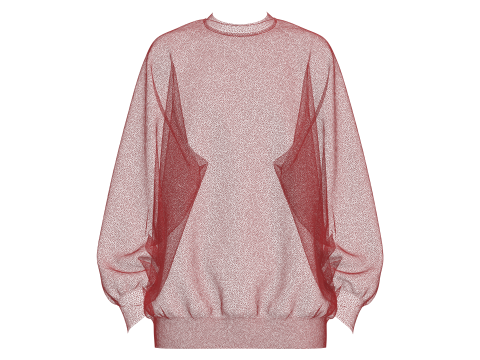 Womens Oversized Sweatshirt Red 3D-Modell