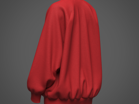 Womens Oversized Sweatshirt Red 3D-Modell