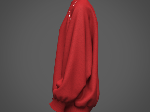 Womens Oversized Sweatshirt Red 3D-Modell