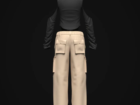 Womens Cargo Outfit 3D Model