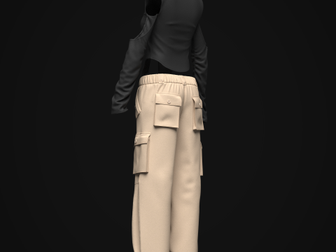 Womens Cargo Outfit Model 3D