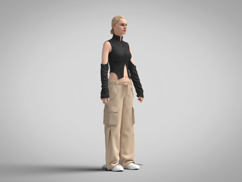 Womens Cargo Outfit Model 3D