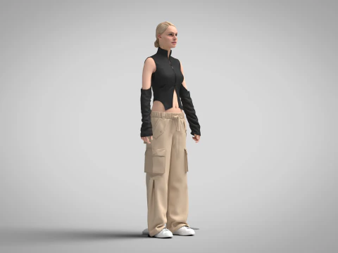 Womens Cargo Outfit 3D Model