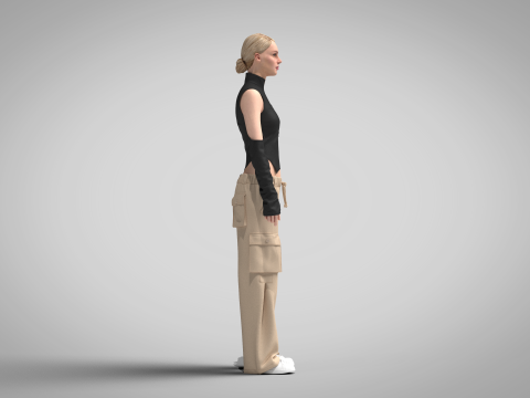 Womens Cargo Outfit Model 3D