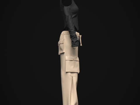 Womens Cargo Outfit Model 3D