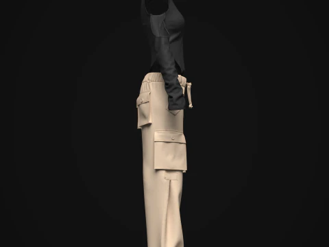 Womens Cargo Outfit 3D Model