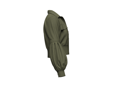 Womens Corduroy Cropped Jacket 3D Model