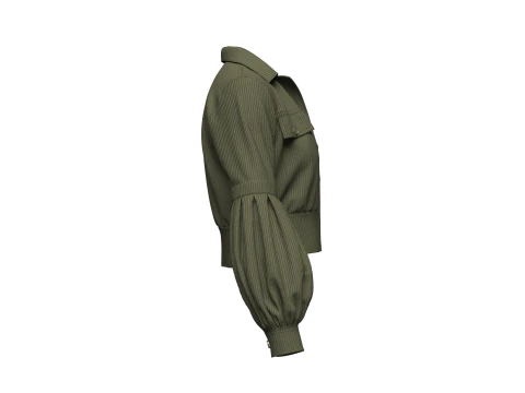 Womens Corduroy Cropped Jacket 3D Model