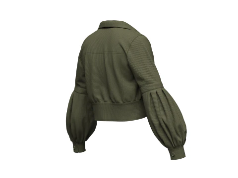 Womens Corduroy Cropped Jacket 3D Model