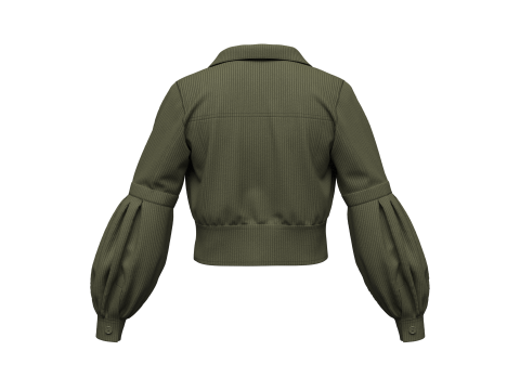 Womens Corduroy Cropped Jacket 3D Model