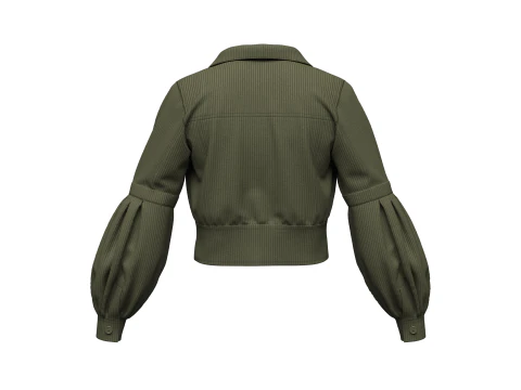 Womens Corduroy Cropped Jacket 3D Model