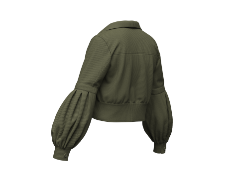 Womens Corduroy Cropped Jacket 3D Model