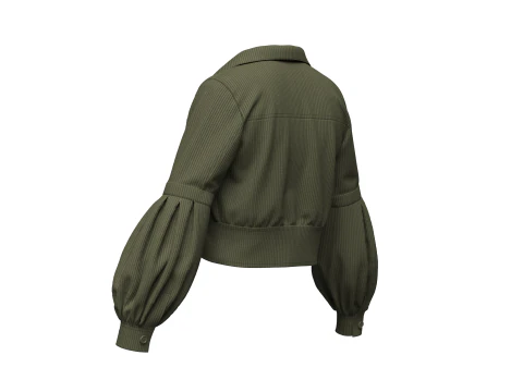 Womens Corduroy Cropped Jacket 3D Model