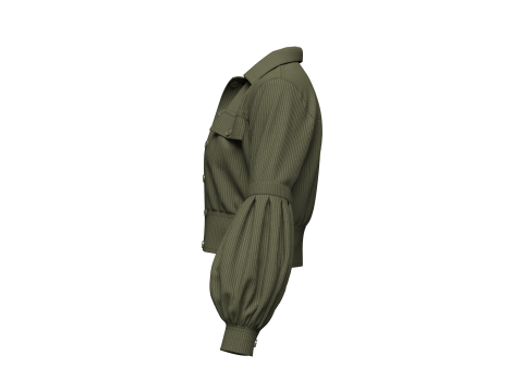 Womens Corduroy Cropped Jacket 3D Model