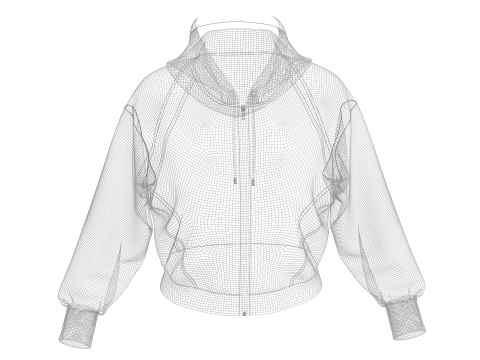Female Short Hoodie Modelo 3D