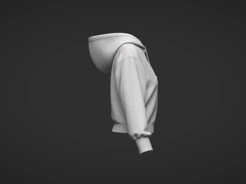 Female Short Hoodie 3D Model