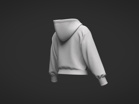 Female Short Hoodie Modelo 3D