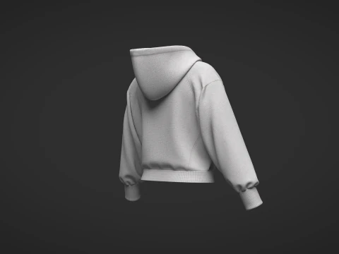 Female Short Hoodie 3D Model
