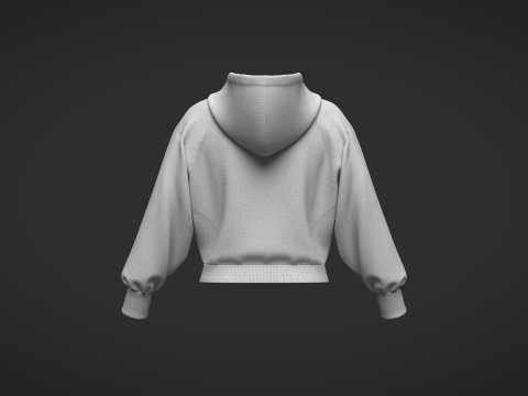 Female Short Hoodie Modelo 3D