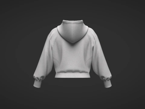 Female Short Hoodie 3D Model