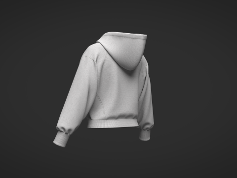 Female Short Hoodie Modelo 3D
