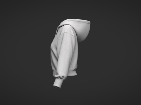 Female Short Hoodie Modelo 3D