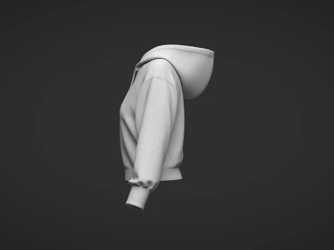 Female Short Hoodie 3D Model