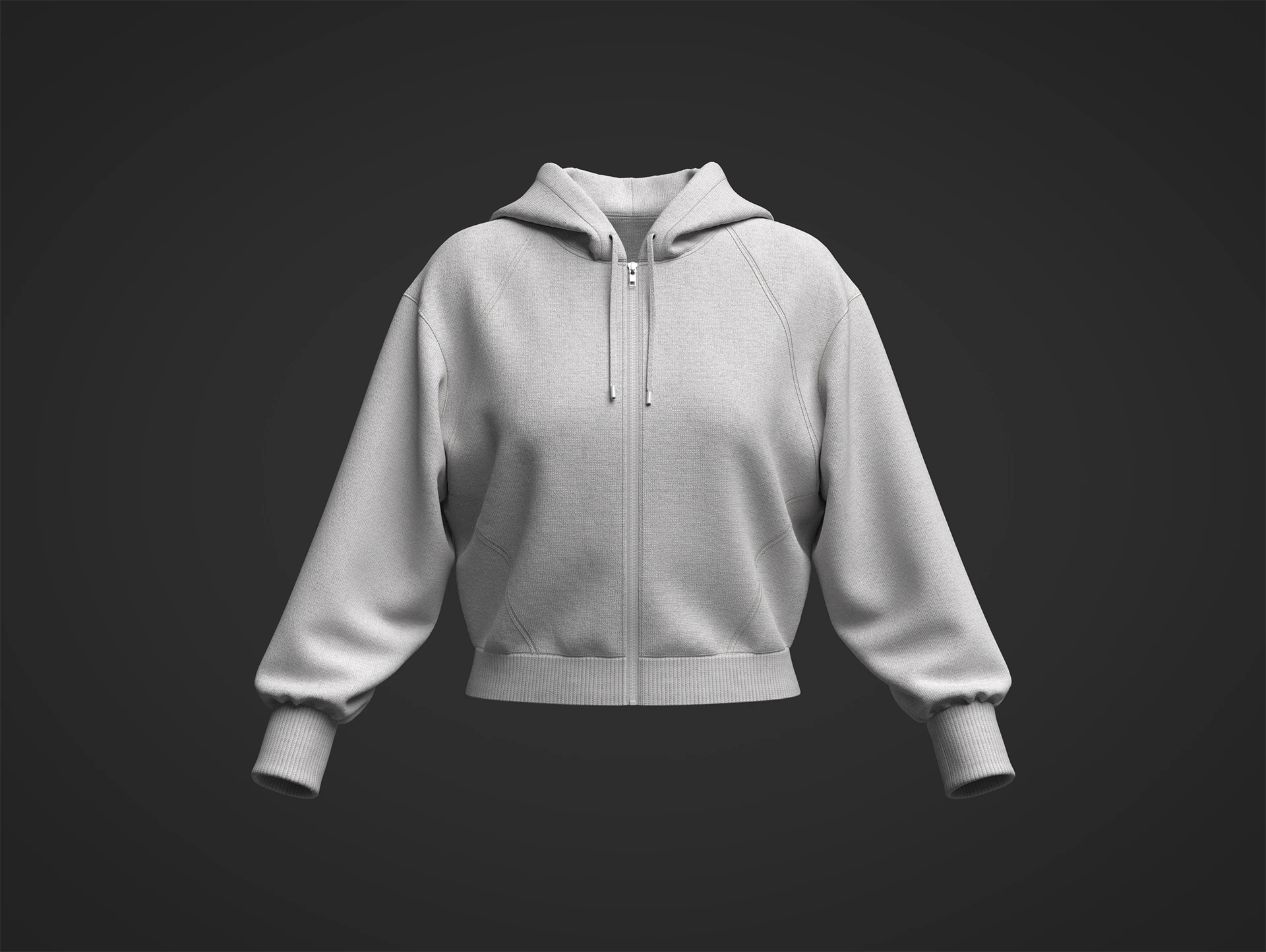 Female Short Hoodie 3D Model .c4d .max .obj .3ds .fbx .stl .blend 